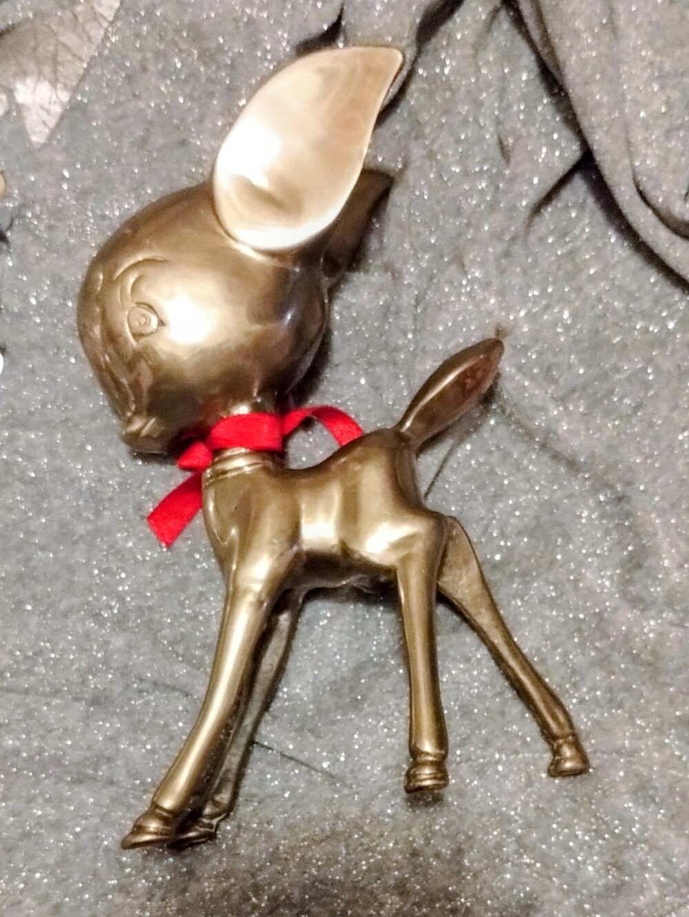 Brass Bambi Deer Fawn mid century 8 " figurine VINTAGE